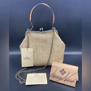 Patricia Nash Laureana Frame Natural Woven Kiss-lock Satchel Bag